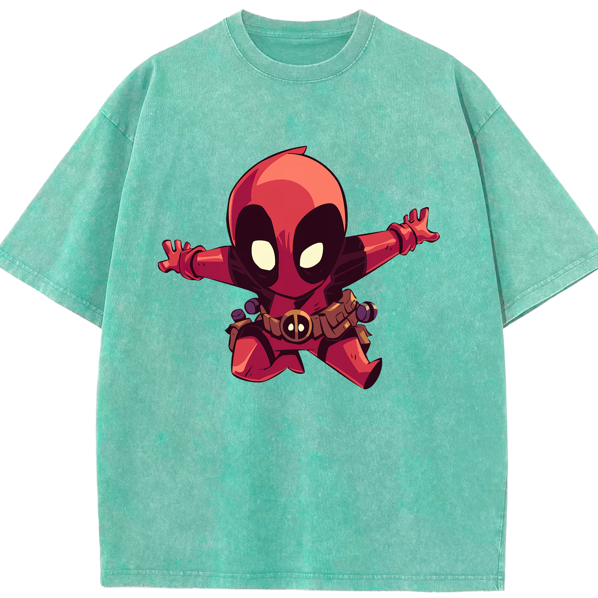 （画像用） Deadpool デッドプール 綿100% ヴィンテージ風 半袖Tシャツ（フロントプリント）